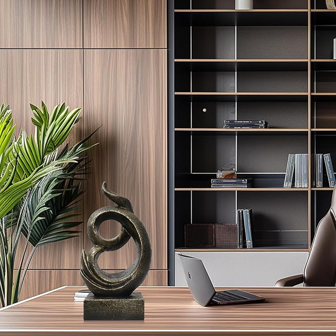 14.17'' H Retro Style Sculpture Decor Statue Figurine Home Gifts Crafts Polyresin Arts for Home Living Room Bookshelf Coffee Table Table Decoration,Office Desk Decor (14.17''H)