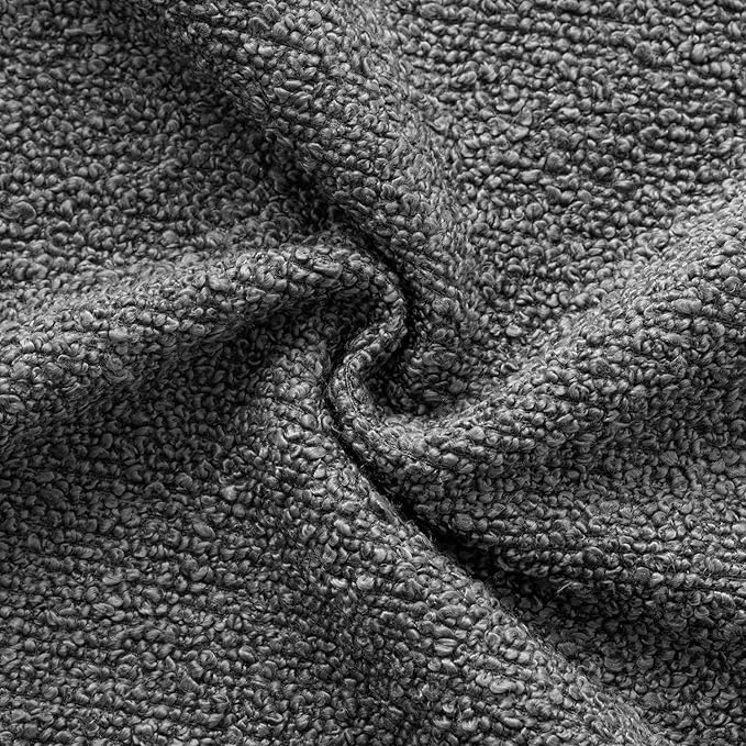 Woaboy Pack of 2 18x18 Inch Decorative Boucle Throw Pillow Covers Textured Square Pillowcaes Accent Solid Cozy Soft Cushion Covers Home Decor for Sofa Couch Living Room Home Decor,Dark Gray