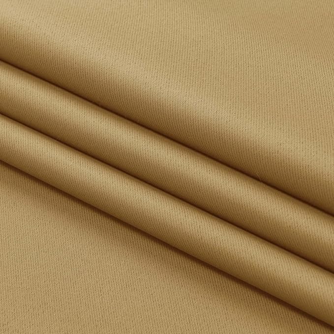 Aiyufeng Gold Blackout Curtains for Bedroom 63 Inch Length 2 Panels Set, Solid Thermal Insulated Energy Saving Rod Pocket Window Treatment Curtains Blackout Drapes, W40 x L63 Inch, Gold