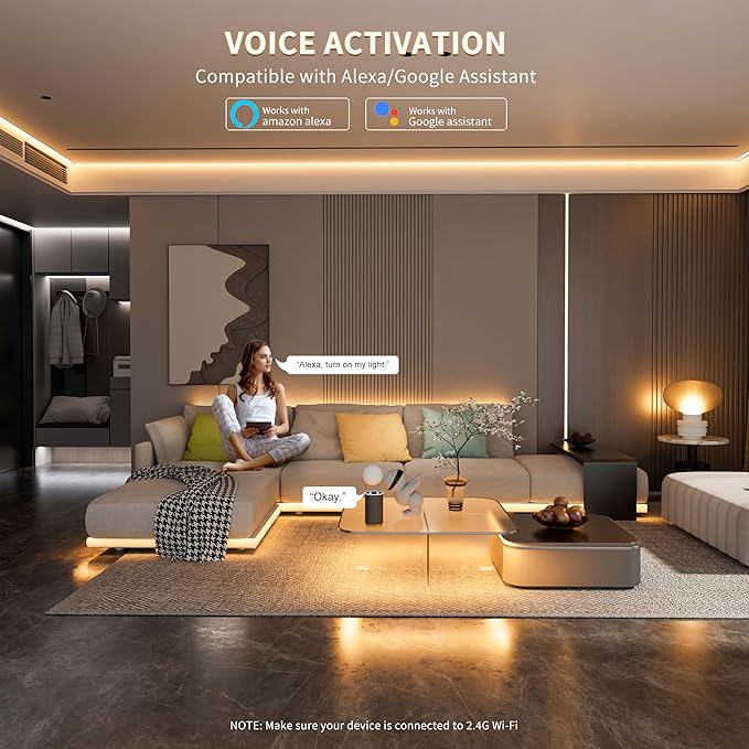 PAUTIX COB LED Strip Lights Addressable 2700K-6500K Chasing White Light CCT Smart IC Tunable Tape Lights 32.8ft Super Bright Dimmable,Alexa Voice Control,for Under Cabinet Bedroom Kitchen DIY Lighting