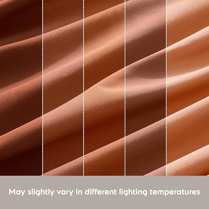 Nestl Extra Deep Cal King Sheet Set - 6 Piece Breathable & Cooling Sheets - Hotel Luxury Bedding Set w/18-24 Inch Deep Pockets - Easy & Secure Fit - Super Soft, Wrinkle Free & Comfy - Rust
