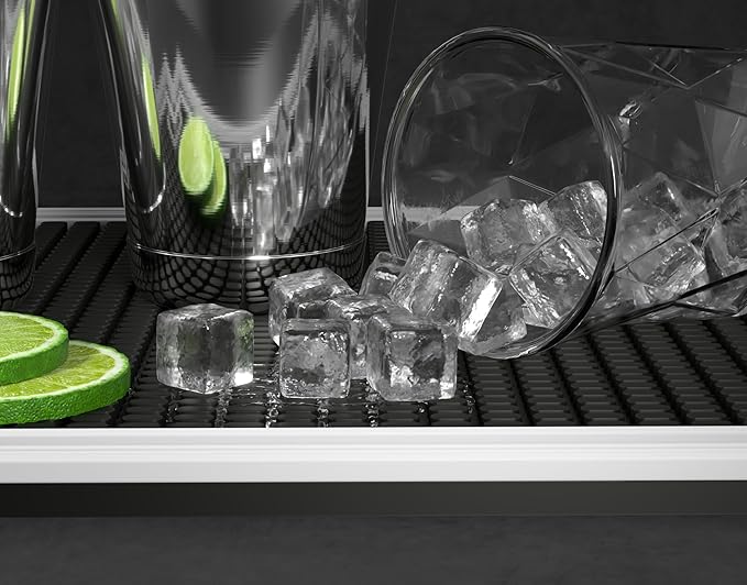 Highball & Chaser Premium Diamond Bar Mat 18in x 12in 1cm Thick Durable and Stylish Service Bar Mat for Spills, Coffee, Bars, Restaurants, Counter Top Dish Drying Mat, Glass Drying Mat, Black