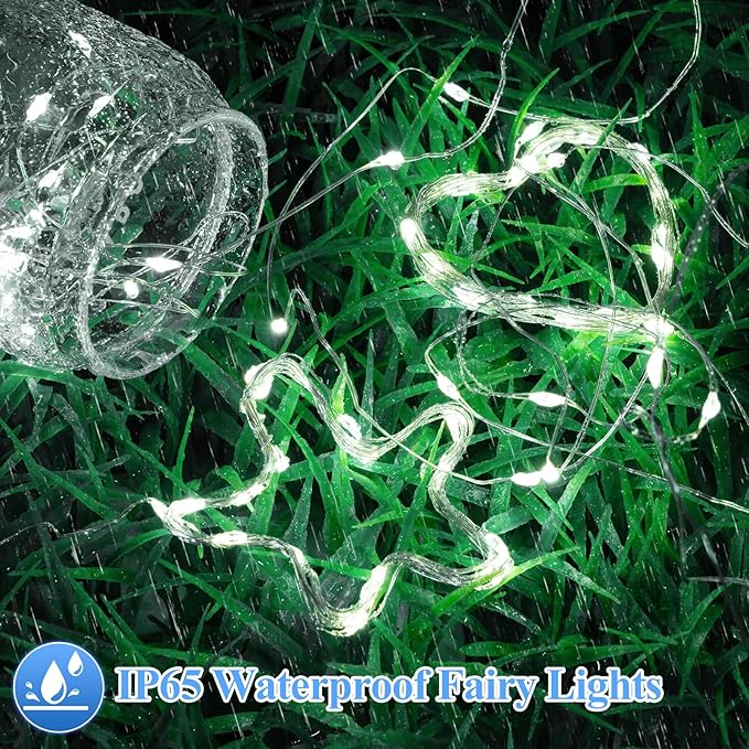 Lakumu 12 Pack Fairy Lights Battery Operated String Lights -7FT 20LED Fairy Lights Silver Wire Firefly Starry Moon Lights for DIY Christmas Decorations Party Wedding Centerpiece Table Decor Cool White