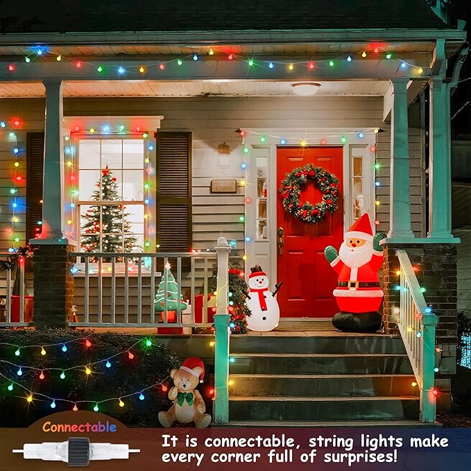 JMEXSUSS Globe String Lights Indoor, Color Changing Fairy Lights Plug in, Warm White & Multicolor Christmas Light with Remote for Bedroom Room Wedding Classroom Decor