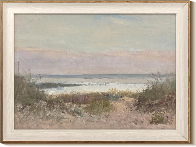 InSimSea Framed Canvas Wall Art Decor Room Decor, Classical Coastal Scenery Bathroom Pictures Wall Decorations, Farmhouse Kitchen Office Bathroom Art Wall Decor 12x16In