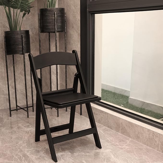 BTEXPERT Resin Folding Chair Vinyl Padded Seat Indoor Outdoor Lightweight Set for Home Event Party Picnic Kitchen Dining Church School Weddings