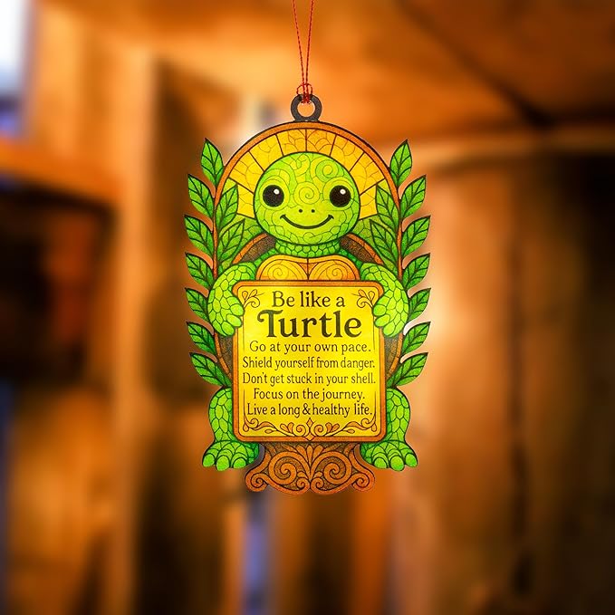 Turtle Gifts, sea Turtle Ornament, Turtle Gifts for Women, Beach Gift,Coastal Gift. Christmas Ornament 2025, Suncatcher Effect Stained Glass Window Hanging, car Hanging Accessories