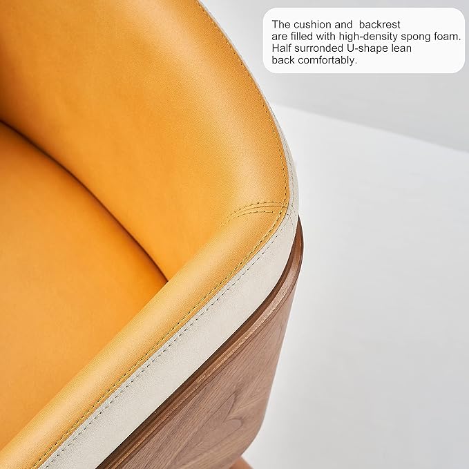 ARTPLAN Dinning Room Chairs Set of 2,Fabric Upholstered Accent Chairs for Living Room Arm Chairs for Home Indoor Furniture,Yellow
