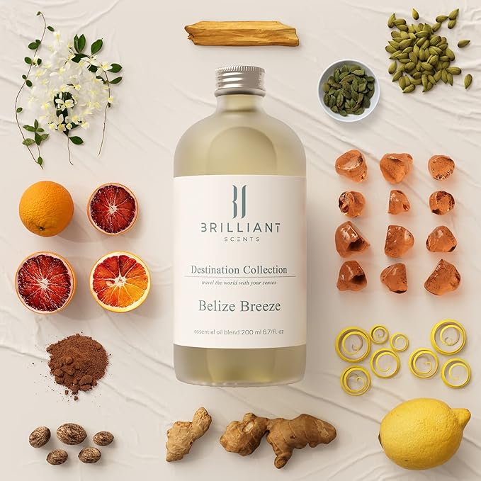 Brilliant Scents Belize Breeze Scent | Blood Orange, Lemon Peel, Nutmeg | Inspired by: Confidante Hotel | Luxury Home & Business Scent | Fragrance Oil | 200ML