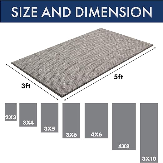 Notrax 118 Arrow Trax® Entrance Mat, for Home or Office, 3' X 6' Gray