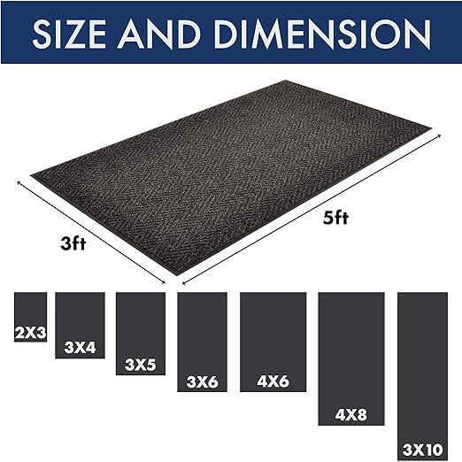 Notrax Carpeted Entrance Mat, Charcoal, 3ft.x5ft. - 118S0035CH