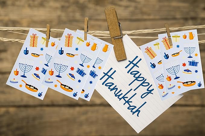 The Dreidel Company Hanukkah Stickers Sticker Pieces, Great for Arts and Crafts, Hanukkah Decoration, Party Favors, 270-Stickers (Style 5)