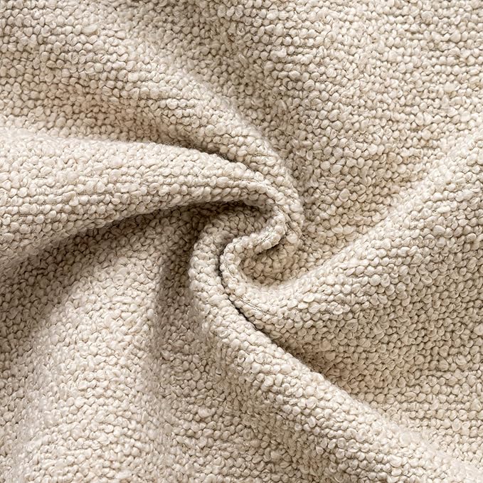 Woaboy Pack of 2 12x20 Inch Decorative Boucle Throw Pillow Covers Textured Lumbar Pillowcaes Accent Solid Cozy Soft Cushion Covers Home Decor for Sofa Couch Living Room Home Decor,Neutral