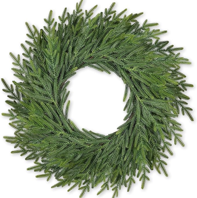 26 Inch Christmas Wreaths for Front Door Real Touch Large Xmas Winter Pine Cedar Wreaths for Windows Outdoor Indoor Christmas Holiday Home Yard Farmhouse Wall Front Door Porch Hanging Decor Clearance