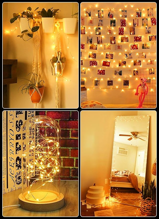 Minetom Fairy Lights Battery Operated with Remote, 66Ft 200 LED Waterproof String Lights Indoor Outdoor, Starry Twinkle Light for Christmas Home Bedroom Wedding DIY Centerpiece Decor