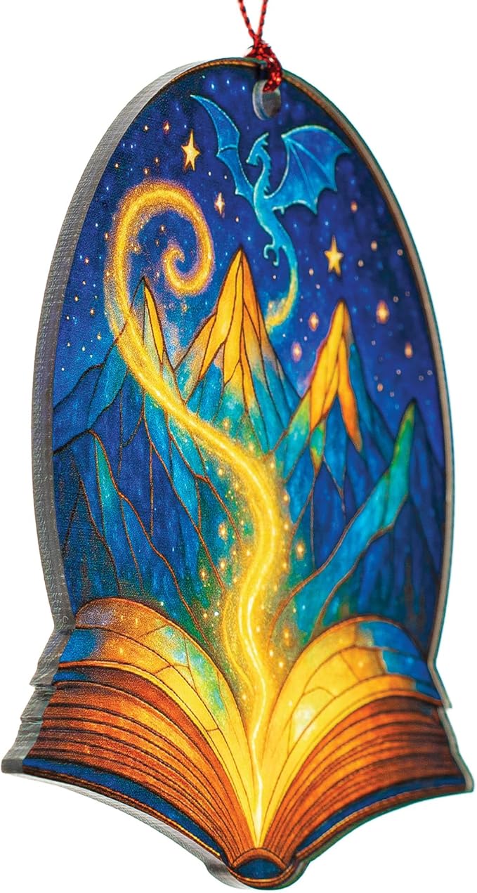 Book Ornament, acotar Gifts for Women, Book Ornaments for Christmas Tree, Book Lover, Acotar Merch, Xmas Ornament 2025, Suncatcher Effect Stained Glass Window Hanging, car Hanging Accessories