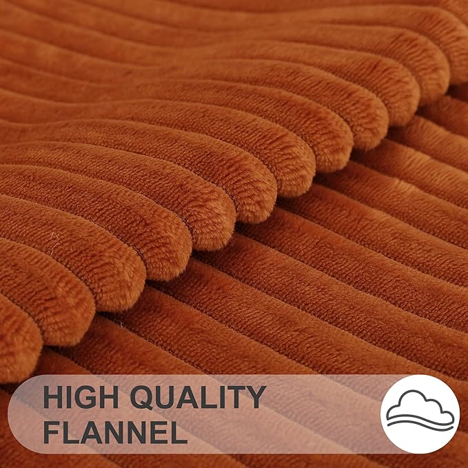 Simmore Decorative Fall Throw Pillow Covers 16x16 Set of 2, Soft Natural Plush Flannel Double-Sided Fluffy Couch Pillow Covers for Sofa Living Room, Rust