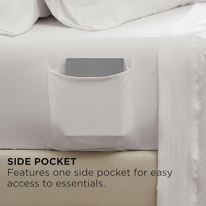 Bedsure Deep Pocket King Sheet Set - 6 Piece, Prewashed Ultra-Soft King Size Sheets Set, Fits Mattresses Up to 18 Inches Thick, Breathable & Secure Fit, Hotel Luxury Bedding, White