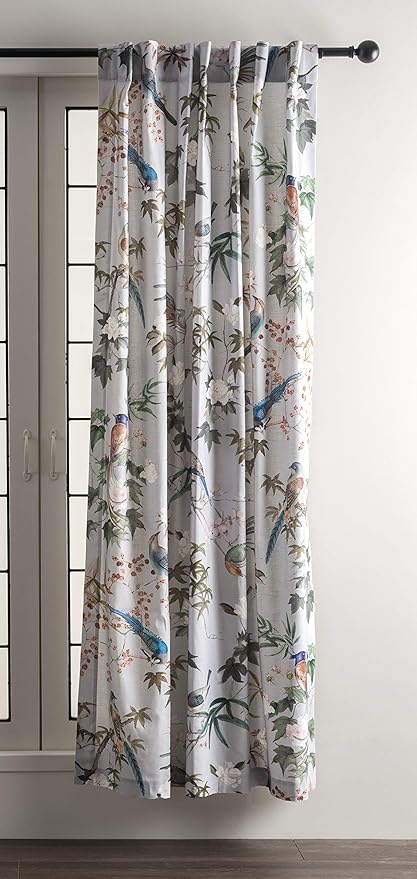 Maison d' Hermine Curtains for Living Room 100% Cotton 84 inch Length Two Panels Light Filtering Curtains for Bedroom Windows with Rod and Loop Pockets Drapes (Hokuzai Green, 50" W x 84" L)