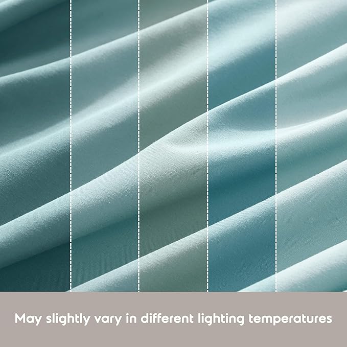 Nestl Extra Deep Twin Sheet Set - 4 Piece Breathable & Cooling Sheets - Hotel Luxury Bedding Set w/18-24 Inch Deep Pockets - Easy & Secure Fit - Super Soft, Wrinkle Free & Comfy - Light Blue
