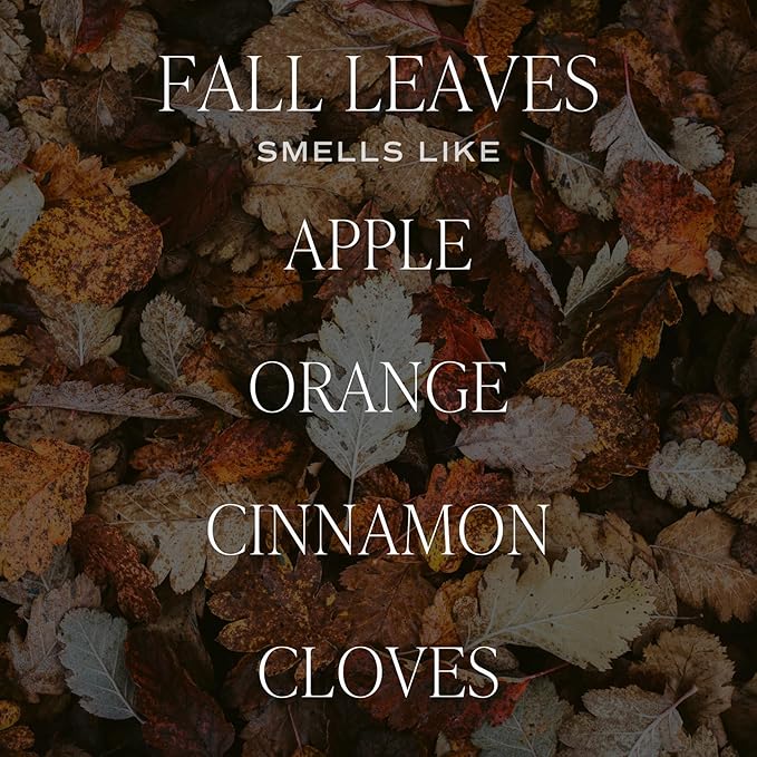 Sweet Water Decor Fall Leaves Candle, Large 15oz Jar, Soy Blend Wax Scented with Apple, Berry & Cinnamon, Cozy Autumn Home Candle, Non-Toxic & Long-Lasting, Thanksgiving Gift for Women, 70+ Hour Burn