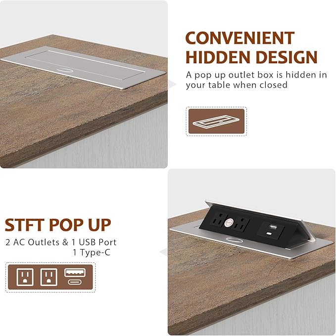 HIFYOBRO Narrow End Table with Flip Top Charging Station Set of 2, Storage Side Table with Drawer and Cabinet, Type-C & USB Port & Power outlets, Wooden Storage Cabinet for Bedroom/Living Room