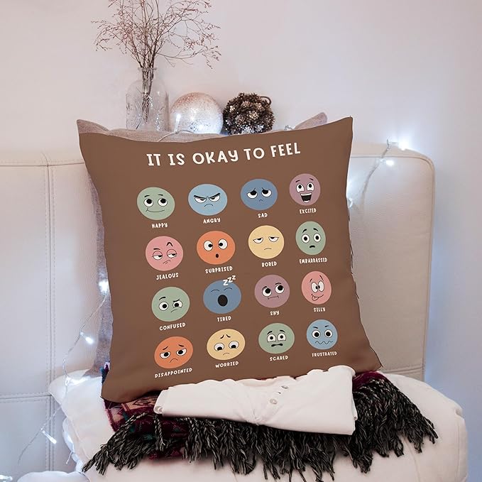 Nogrit Counseling Office Must Haves Throw Pillow Cover, Calming Corner, Mental Health Pillowcase Decor for Home Kids,Mental Health Counselor Gifts, Calming Corner Pillow Covers 18x18-892