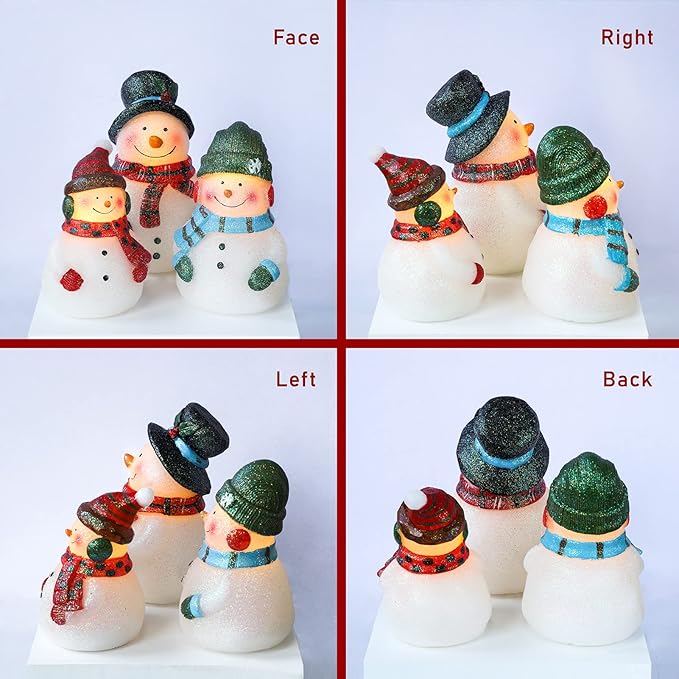 Christmas LED Flameless Candles Snowman Novelty Lighting Battery Operated with Remote Real Wax Flickering Candles Decorative for Holiday Winter Bedroom Snowman Theme Decor Mothers Day Gifts