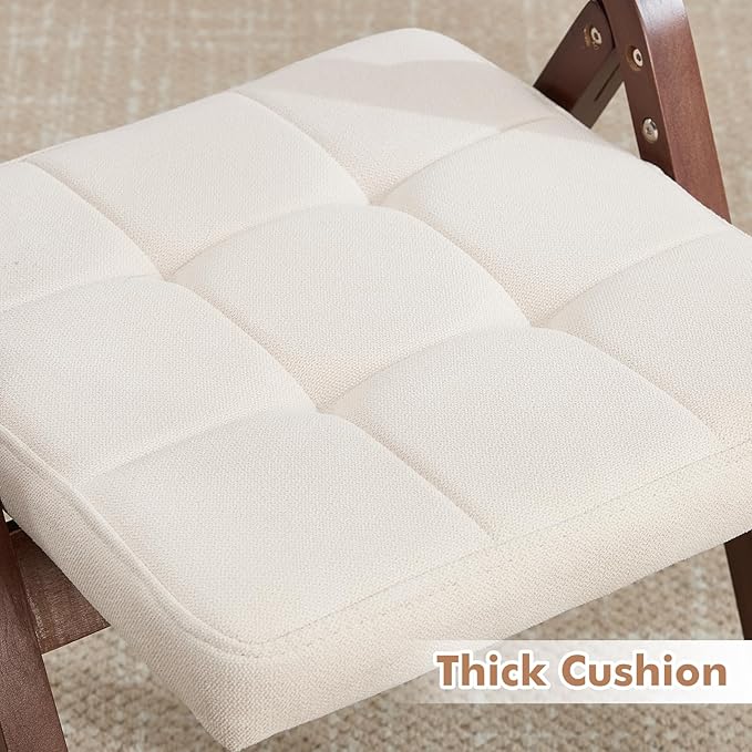 4-Pack Folding Dining Chairs with Cushion,Padded Foldable Dining Chairs,Portable Wooden Folding Chairs for Dining Rooms Kitchen Wedding and Party Indoor Beige