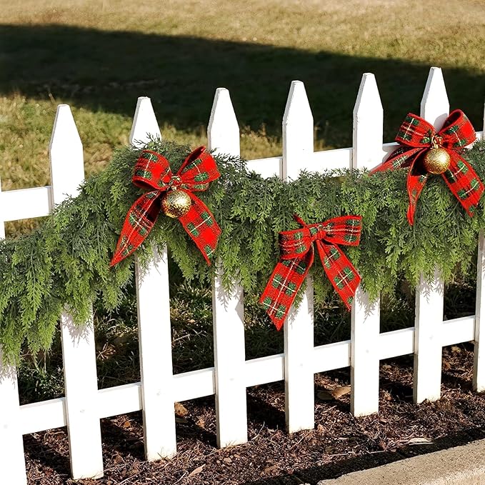 6FT Real Touch Cedar Garland for Fireplace - Artificial Christmas Garlands Realistic Faux Greenery Fake Pine Needles Garland for Holiday,Table, Window,Mantel,Stairs, Home,Indoor Outdoor Decor (2PCS)