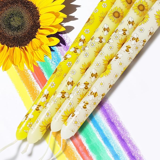 10 Inch Bee Taper Candles Long Tapered Candlesticks for Baby Shower Bee Themed Party Supplies What Will It Bee Gender Reveal Decorations