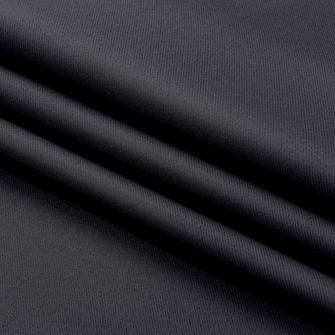 Aiyufeng Halloween Black Short 36 Inches Blackout Curtain 2 Panels Set, Half Window Rod Pocket Privacy Curtain Tiers for Kitchen, Curtains Blackout for Bathroom Shades, W40 x L36 Inch, Black