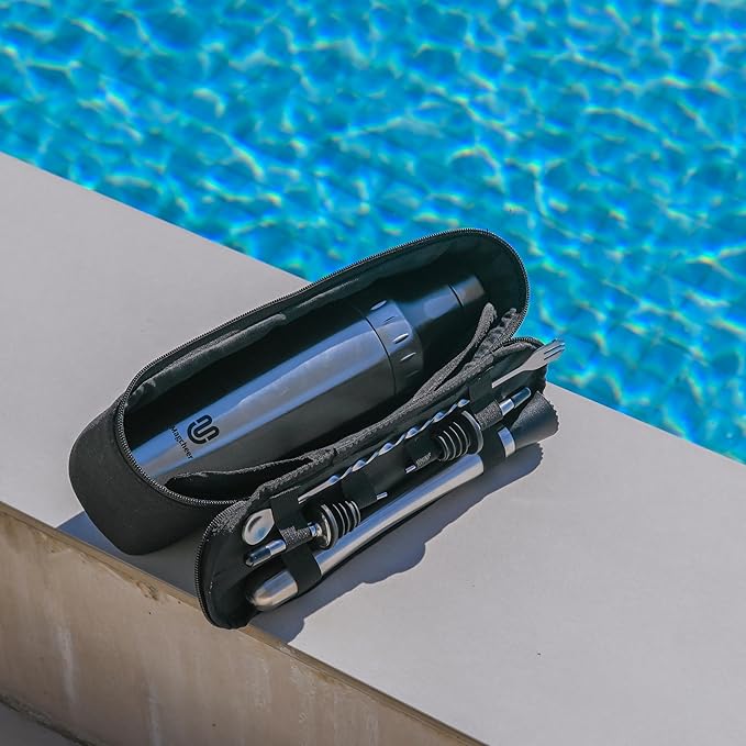 Hybrid Cocktail Shaker Set | Vacuum Insulated Stainless Steel Martini Shaker with Strainer & Jigger Lid | Travel Cocktail kit with Bartender Accessory Tools | 30oz | Gunmetal Gray