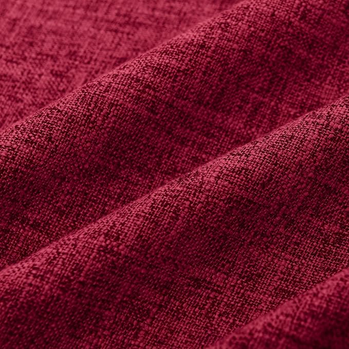 JIUZHEN 18x18 Inch Red Faux Linen Christmas Pillow Covers Set of 2, Holiday Festive Decorative Cushion Covers for Sofa Bed, Soft Washable Zippered Pillowcase