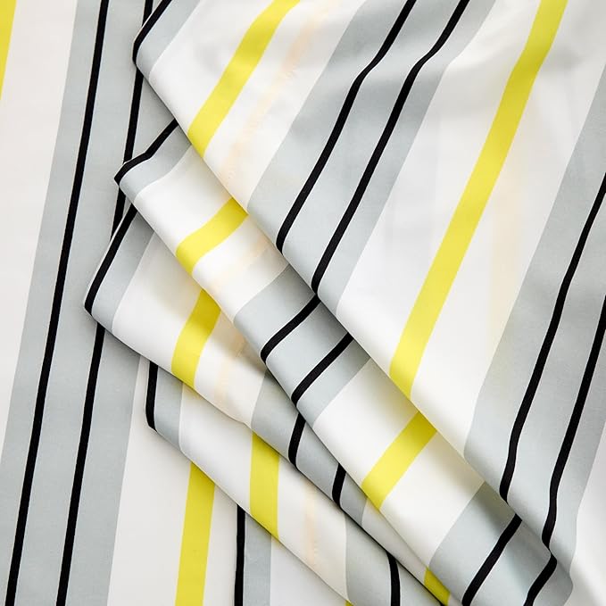 King Size Bed Sheets Set Deep Pockets - 6PC Stripes Ultra Soft Microfiber Bed Sheets - Easy to Clean, 90 Thread Count Sheets with Fitted Sheet, Flat Sheet & Pillowcases (Grey/Yellow)