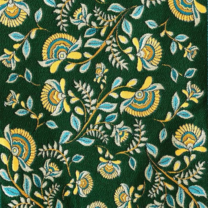 13×72 Inch Table Runner, Retro-Luxury Tassels Series for Kitchen Dining Table Holiday Decoration (Green Branch)