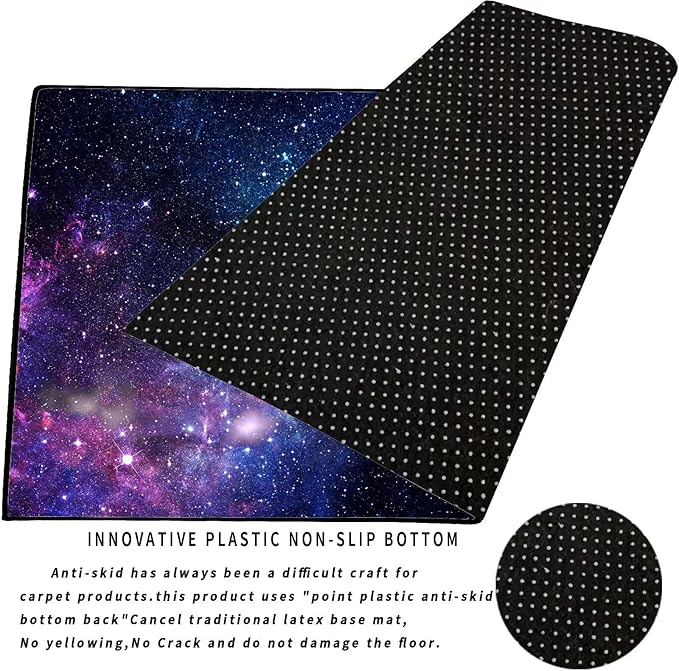 kxry 6 * 9 Feet Galaxy Soft Area Rugs for Kids Girls Boys Blue and Purple Outer Space Starry Sky Universe Floor Carpet for Living Room Bedroom Dorms Nursery Rooms Home Decor Aesthetic