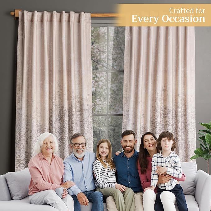 Maison d'Hermine Curtains for Living Room 100% Cotton 96 inch Length One Panel Window Curtains for Bedroom with Loop & Rod Pockets - Imperfection - Fog, 50" W x 96" L
