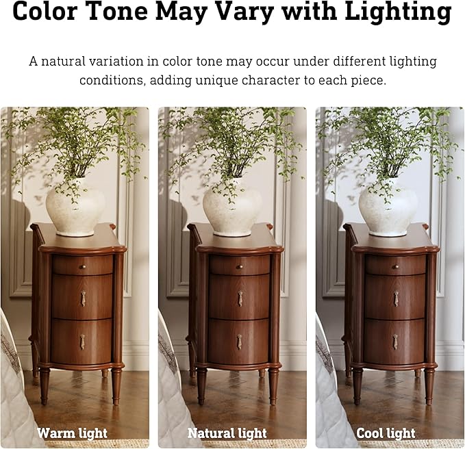 STO'SENSE Nightstand Set of 2 w/Charging Station & 3 Drawers, Pre-Assembled, Vintage Side Table w/Antique-Finished Pulls, Rustic Wood Finish, Narrow End Table w/Turned Legs for Bedroom, Brown