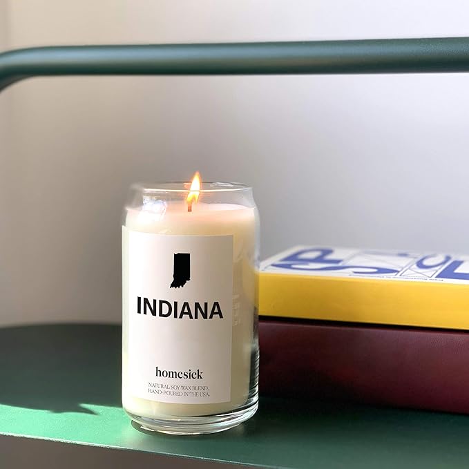 Homesick Premium Scented Candle, Indiana - Scents of Honeysuckle, Rosewater, Musk, 13.75 oz, 60-80 Hour Burn, Natural Soy Blend Candle Home Decor, Relaxing Aromatherapy Candle