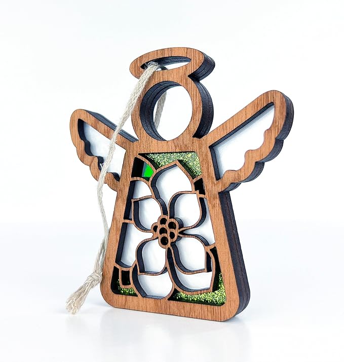 Magnolia Ornament - Angel Figurines for Women - Gardener Gifts Women - Magnolia Flowers for Christmas Tree - Unique Home Decor - 3.5" (H)
