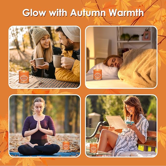 Pumpkin Spice Fall Scented Candle β 9 oz Soy Wax in Travel-Friendly Reusable Tin, Non-Toxic & Clean Burning, 50-Hour Burn β Cozy Autumn Fragrance, Holiday Gift & Fall Decor for Women & Men