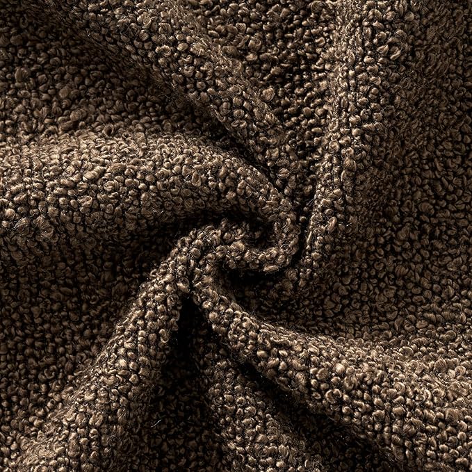 Woaboy Pack of 2 20x20 Inch Decorative Boucle Throw Pillow Covers Textured Square Pillowcaes Accent Solid Cozy Soft Cushion Covers Home Decor for Sofa Couch Living Room Home Decor,Chocolate