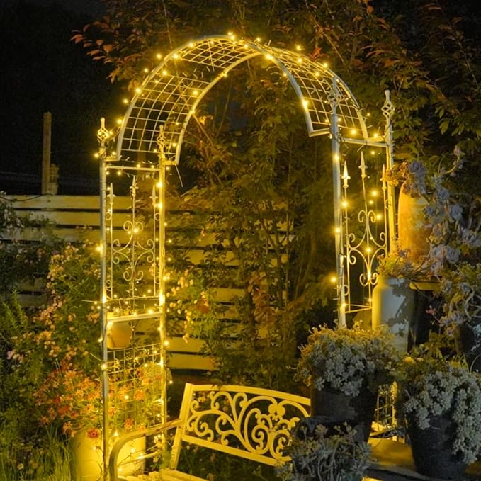 YEGUO 200 LED 66ft Christmas Lights Outdoor Waterproof, Warm White String Light Indoor, 8 Modes Green Wire Twinkle Xmas Tree Light Plug in with Memory Timer