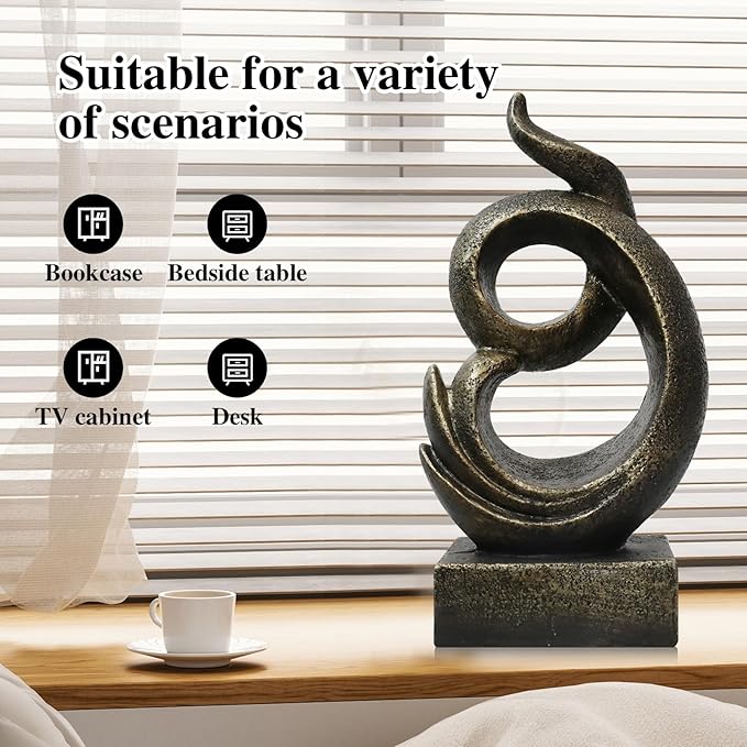 14.17'' H Retro Style Sculpture Decor Statue Figurine Home Gifts Crafts Polyresin Arts for Home Living Room Bookshelf Coffee Table Table Decoration,Office Desk Decor (14.17''H)