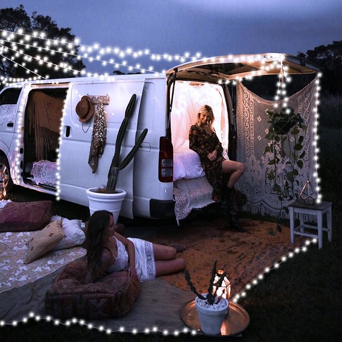 YEGUO 165ft 500 LED White Christmas Lights Outdoor Waterproof, Clear Wire String Lights Indoor, Twinkle Tree Lights Plug in with Timer Memory
