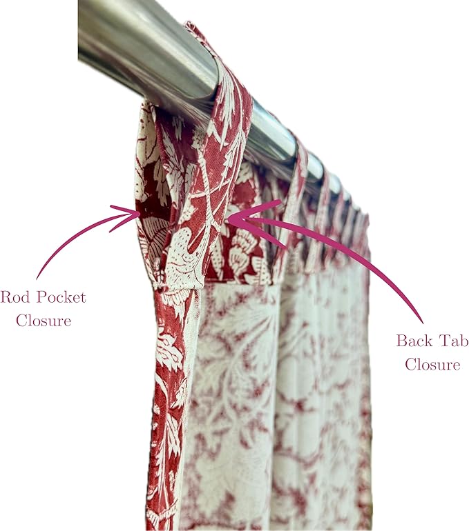 ATOSII Cotton Curtains (Meraki Red, 1 Panel - W 60" X L 108")