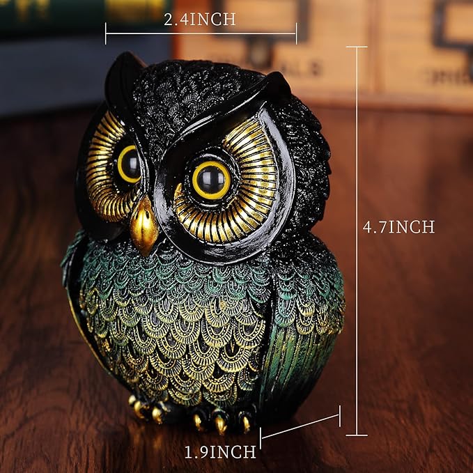 Owl Figurines Resin Statue Home Decor Sculptures Ornament for Bookshelf Living Room,Housewarming Gift