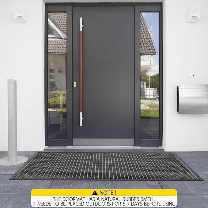 Indoor Outdoor Front Door Mats, 72" x 36" Rubber Backing Non Slip Durable Welcome Floor Mats for Patio, Garage Entrance, Stain and Fade Resistant Commercial Doormats for High Traffic