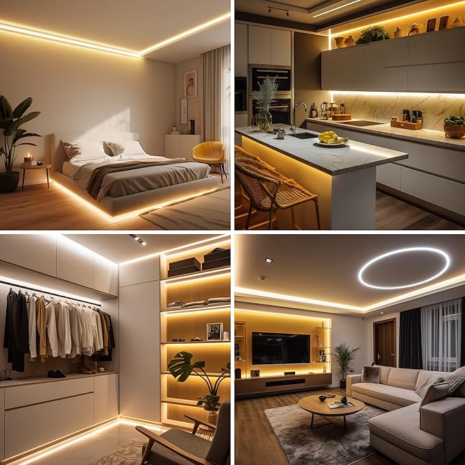 COB LED Strip, 32.8ft Warm White 3000K COB LED Strip Light, Dimmable LED Light Strip, CRI92+, 8mm Width, 24V Flexible LED Tape Light for TV, Bedroom, Kitchen Cabinet, Closet, Home Decoration.